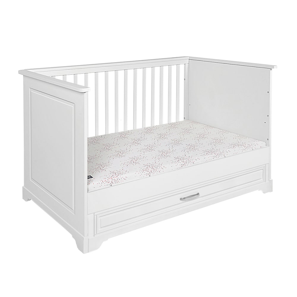 Chambre bébé : Duo - Lit évolutif 70x140 armoire 2 portes blanc - image 3