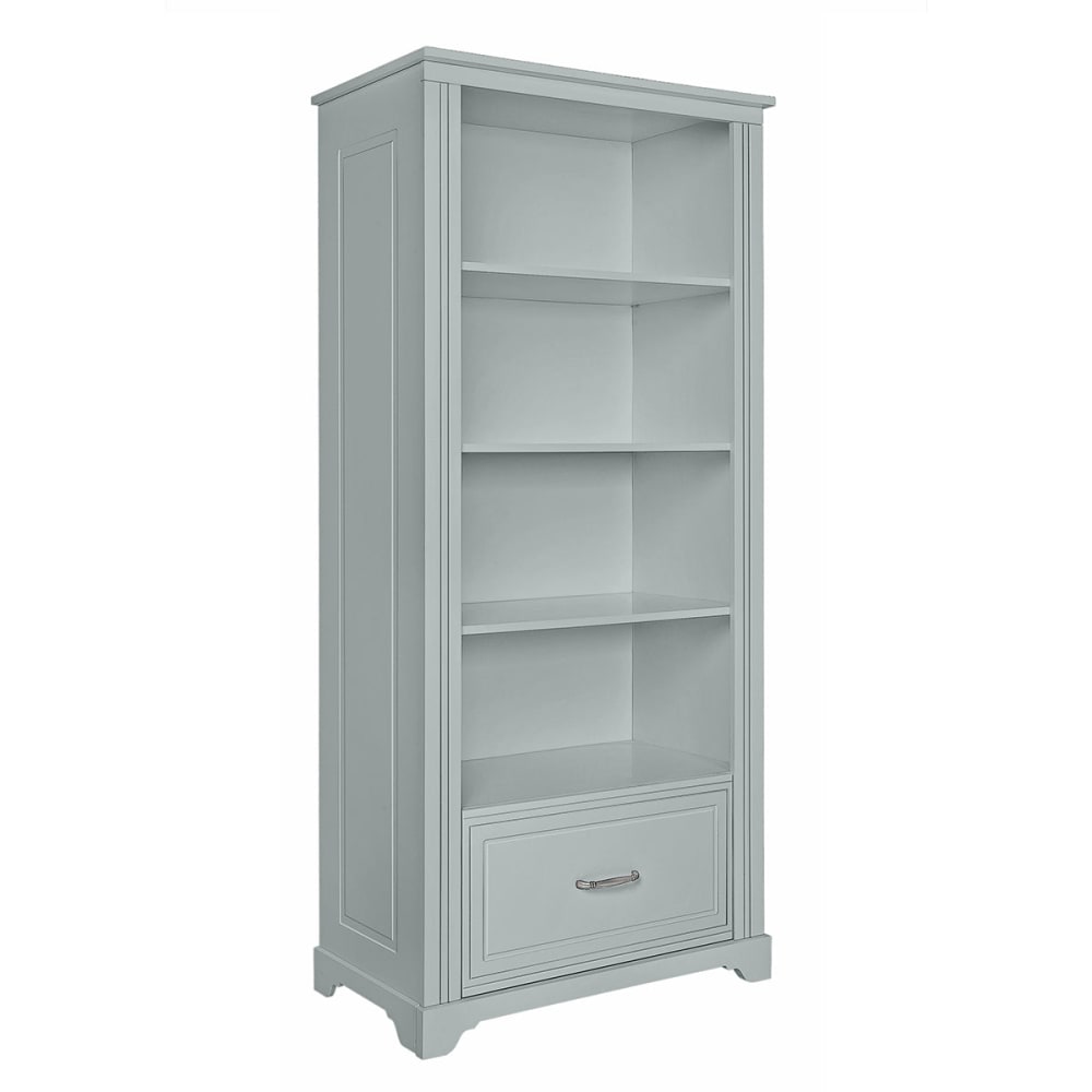 Bibliothèque 1 tiroir panneaux mdf gris