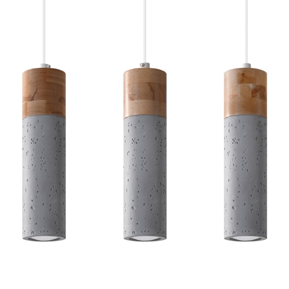 suspension Béton Gris/Bois