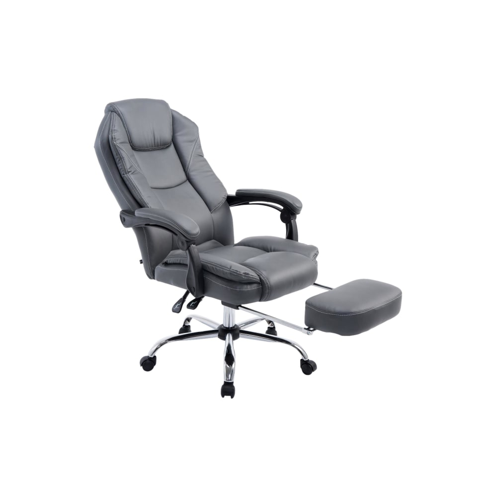 Chaise de bureau réglable pivotante en pvc und synthetik Gris