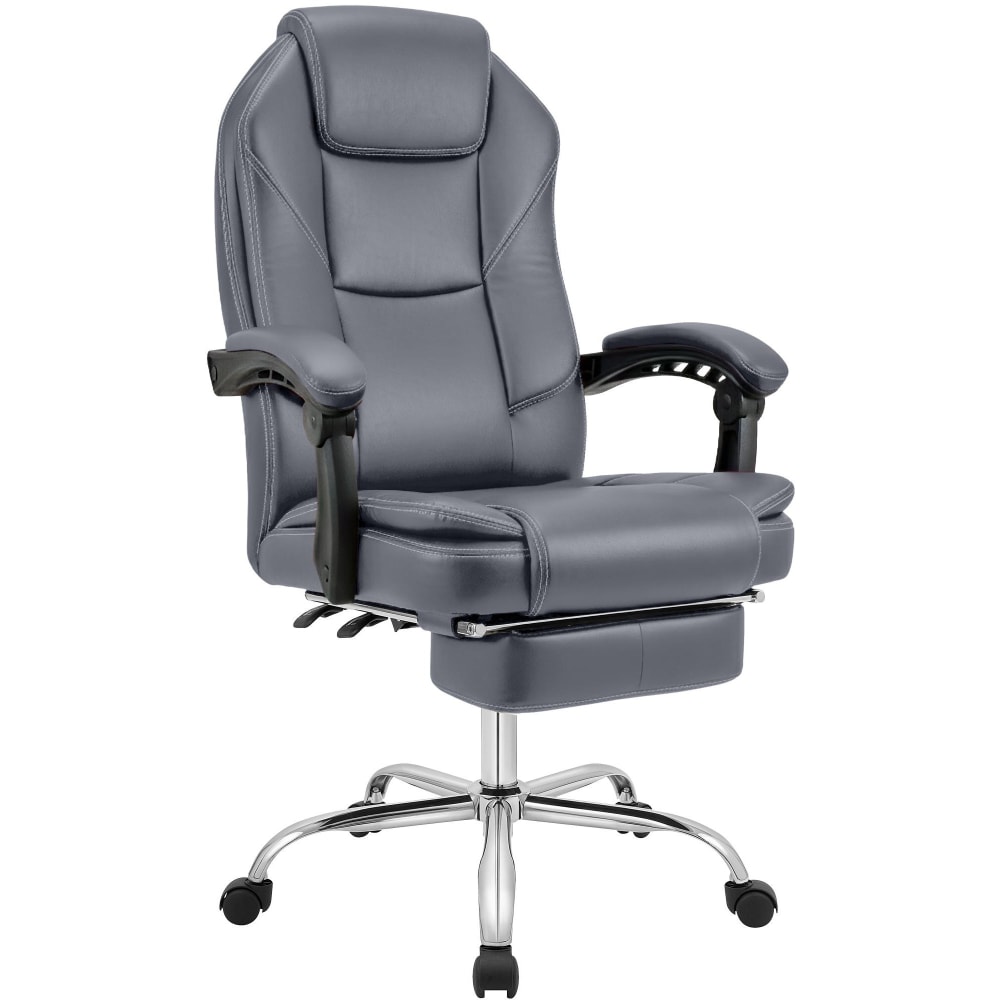 Chaise de bureau réglable pivotante en pvc und synthetik gris - Maisons du Monde