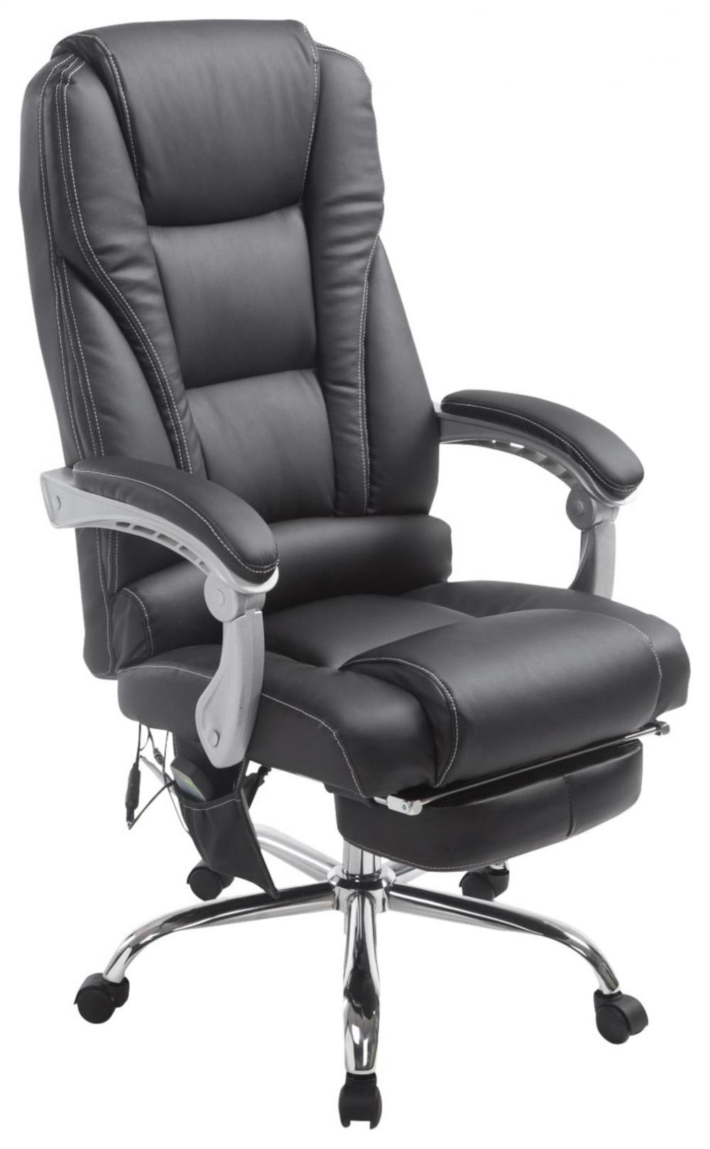 Silla de oficina giratoria regulable en simil cuero negro - Maisons du Monde