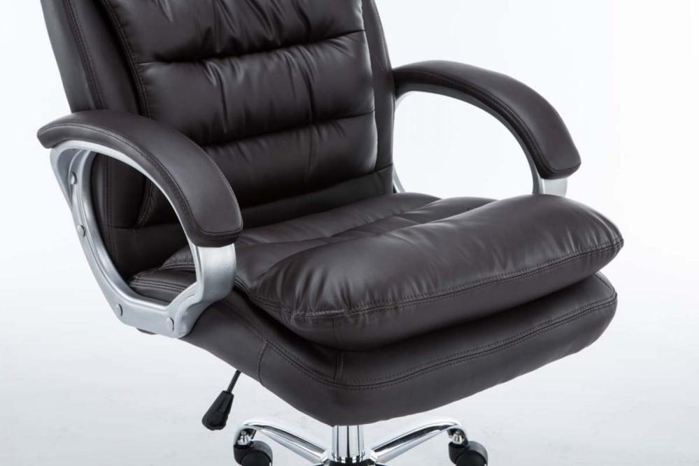 Silla de oficina giratoria regulable en simil cuero marrón - Maisons du Monde