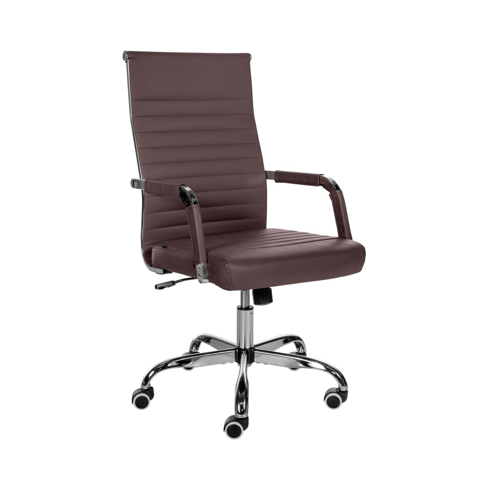 Chaise de bureau réglable pivotante en pvc und synthetik Marron