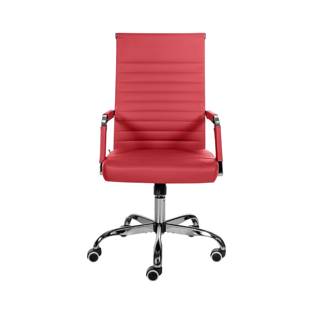 Chaise de bureau réglable pivotante en pvc und synthetik Rouge - Maisons du Monde