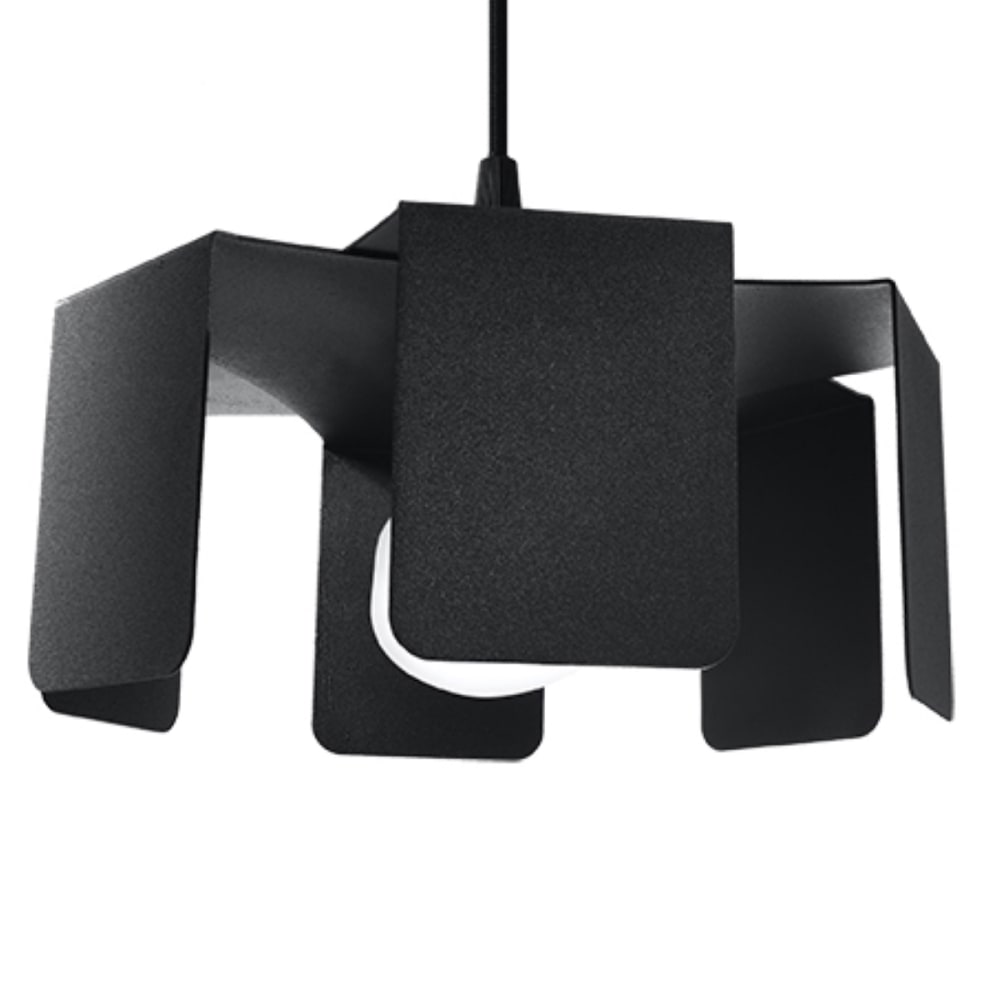 Lampada a sospensione nera acciaio - Modello Contemporaneo - Acciaio