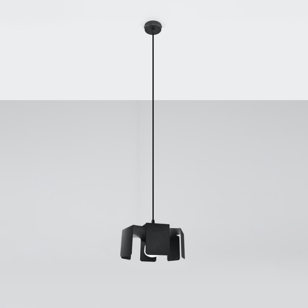 Lampe suspendue acier noir h 110 cm — vue 3