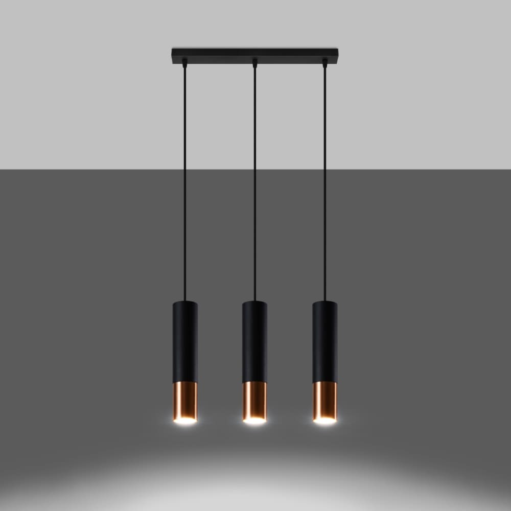 Suspension tube en métal, noir L: 45cm — vue 4