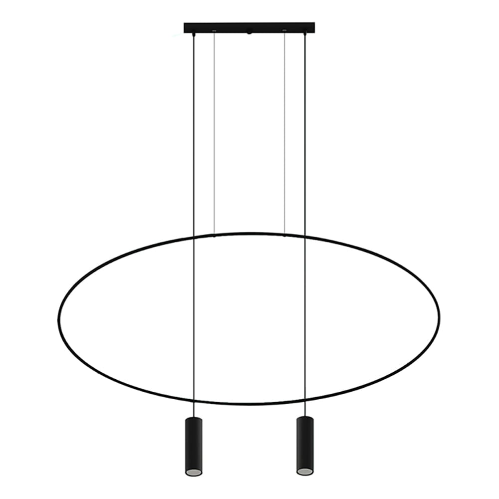 Thoro Lighting Hängelampe aus Stahl, Höhe 170 cm, schwarz style modern - Stahl