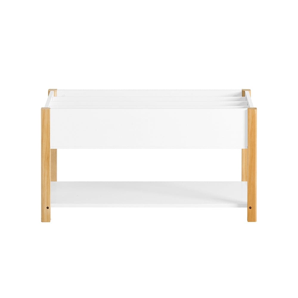 Meuble de rangement à livres et jouets pour enfants effet bois blanc
