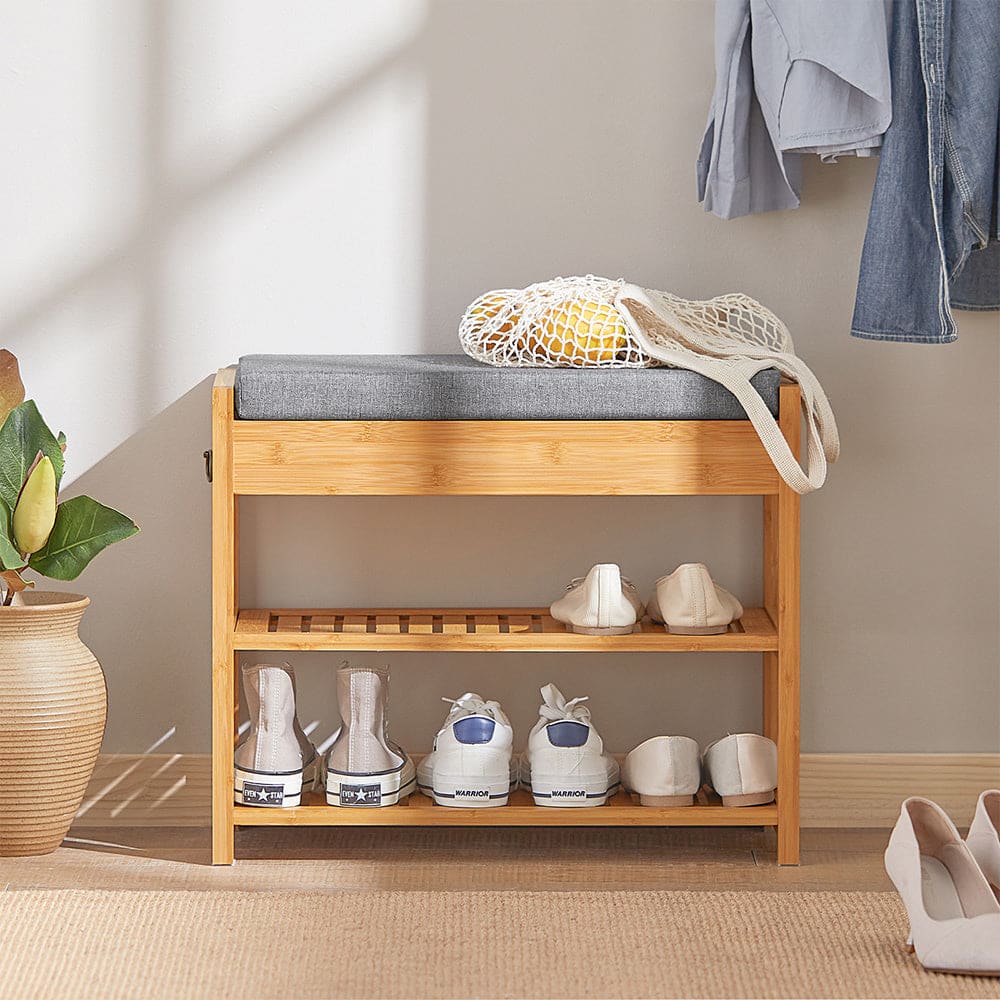 Banc à chaussures avec 2 étages en bambou - Maisons du Monde