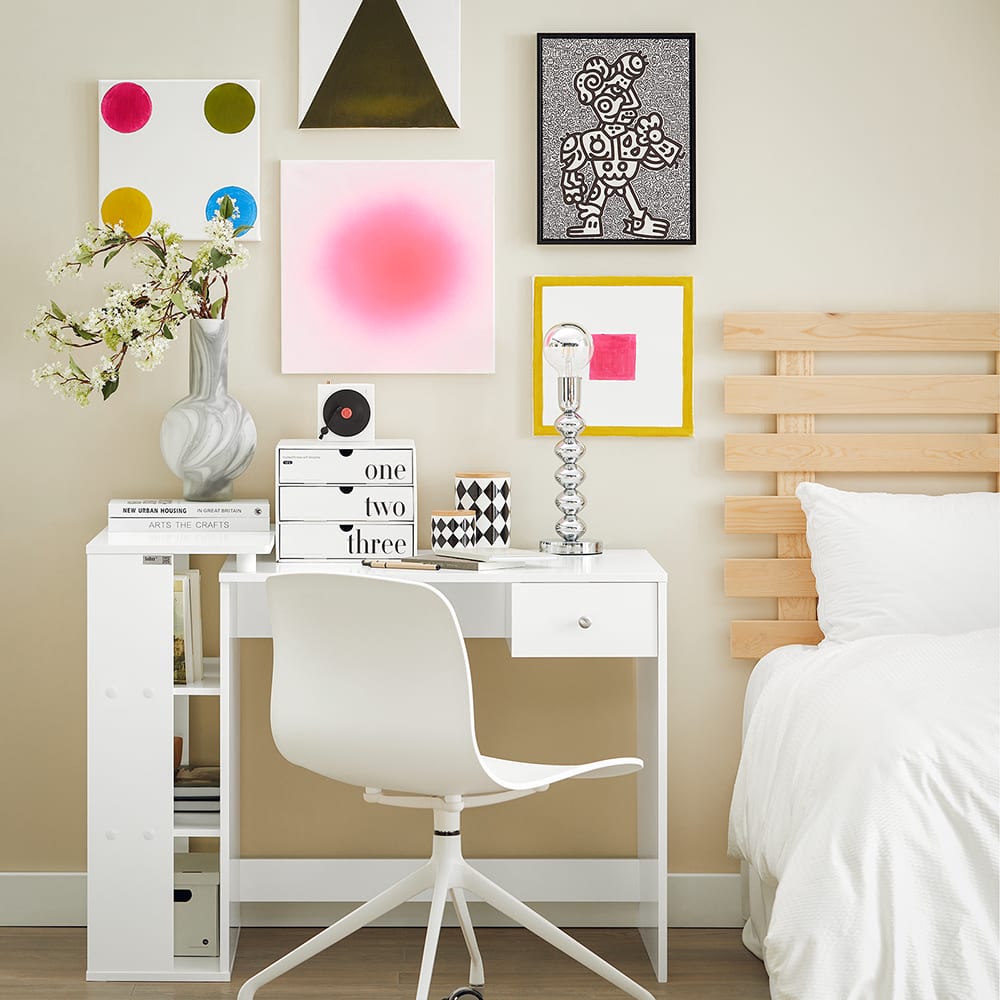 Bureau 1 tiroir effet bois blanc - Maisons du Monde