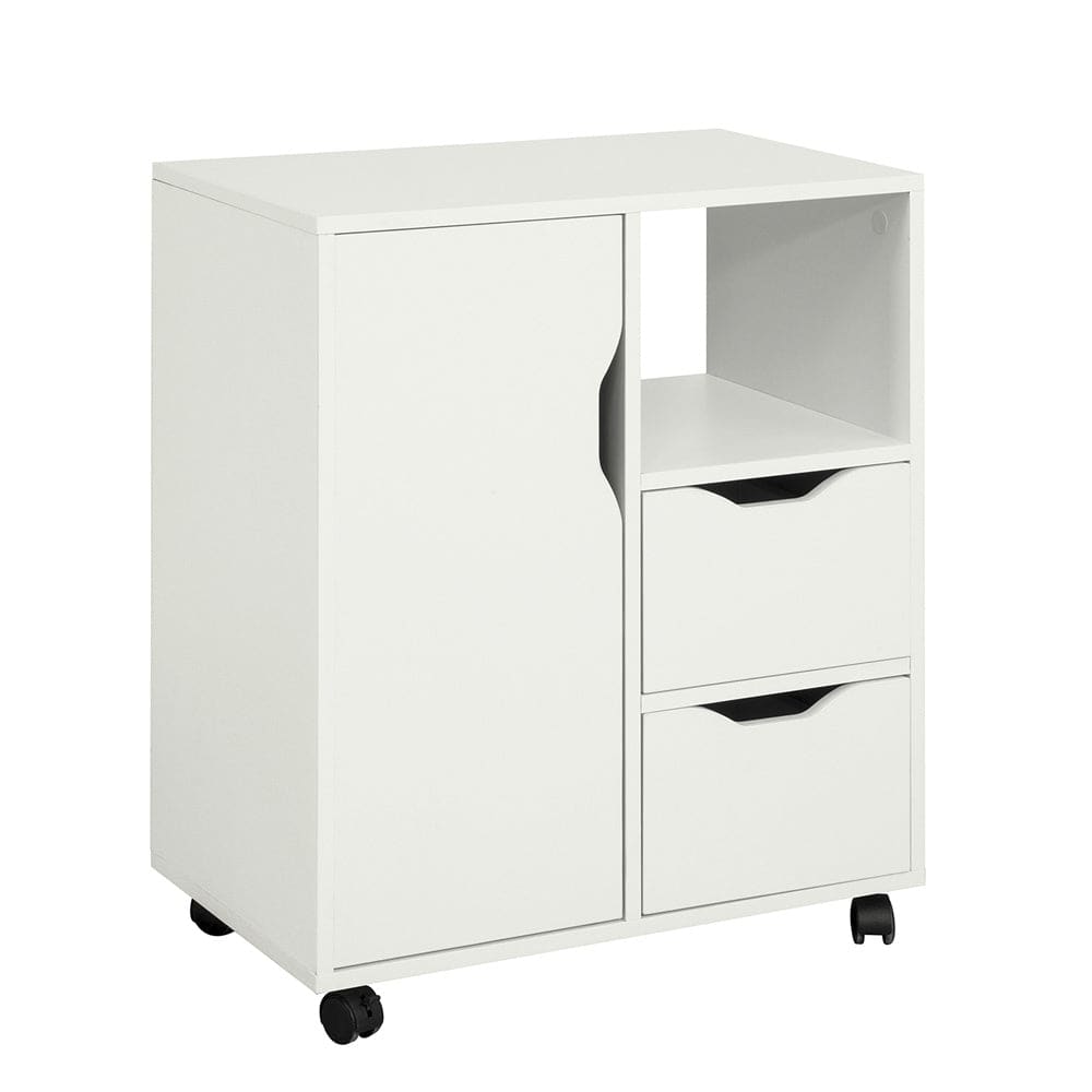 Cassettiera da ufficio compatta 60×70×35 cm - Bianco - Pannello di particelle