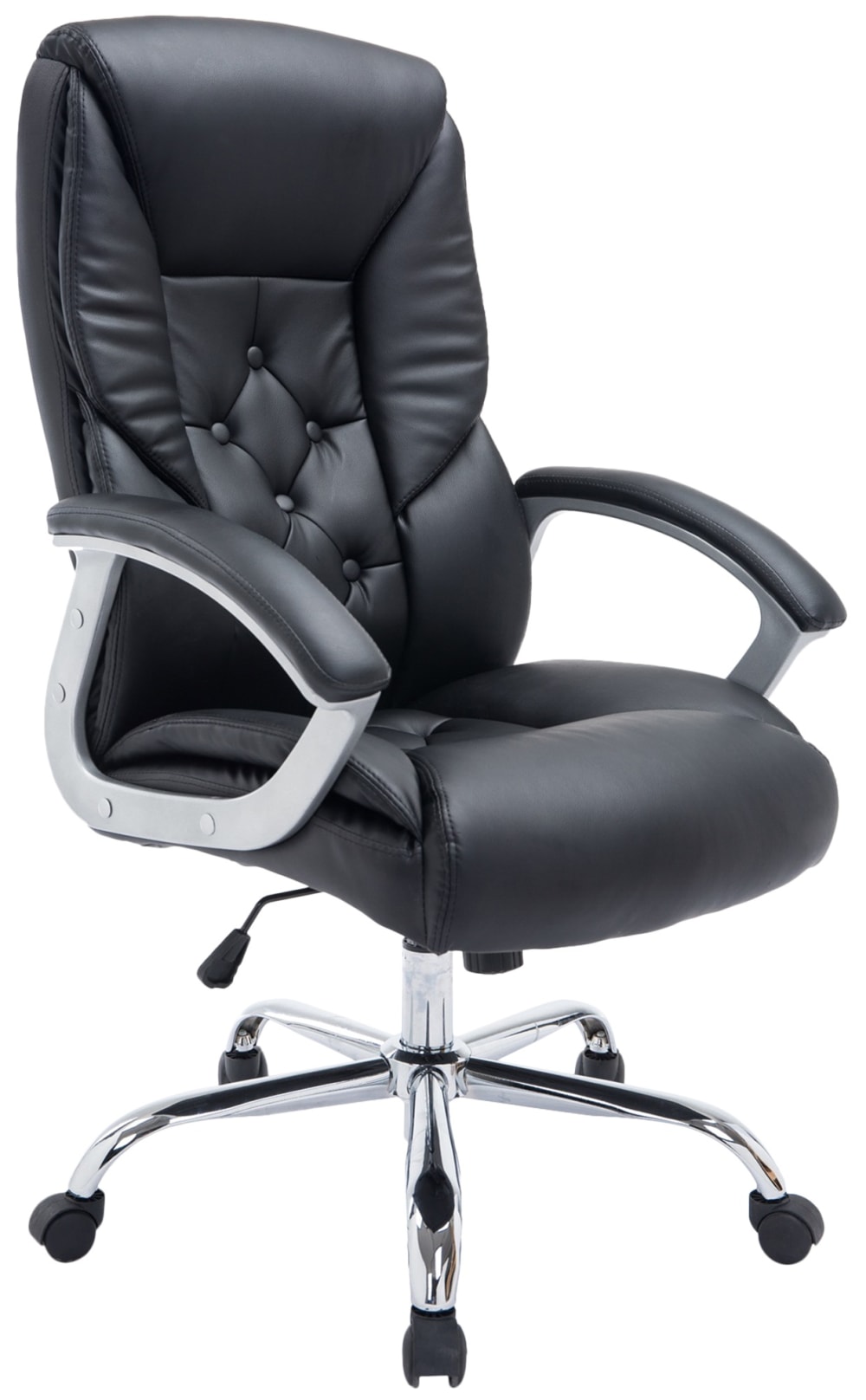 Chaise de bureau réglable pivotant en pvc et synthetique Noir