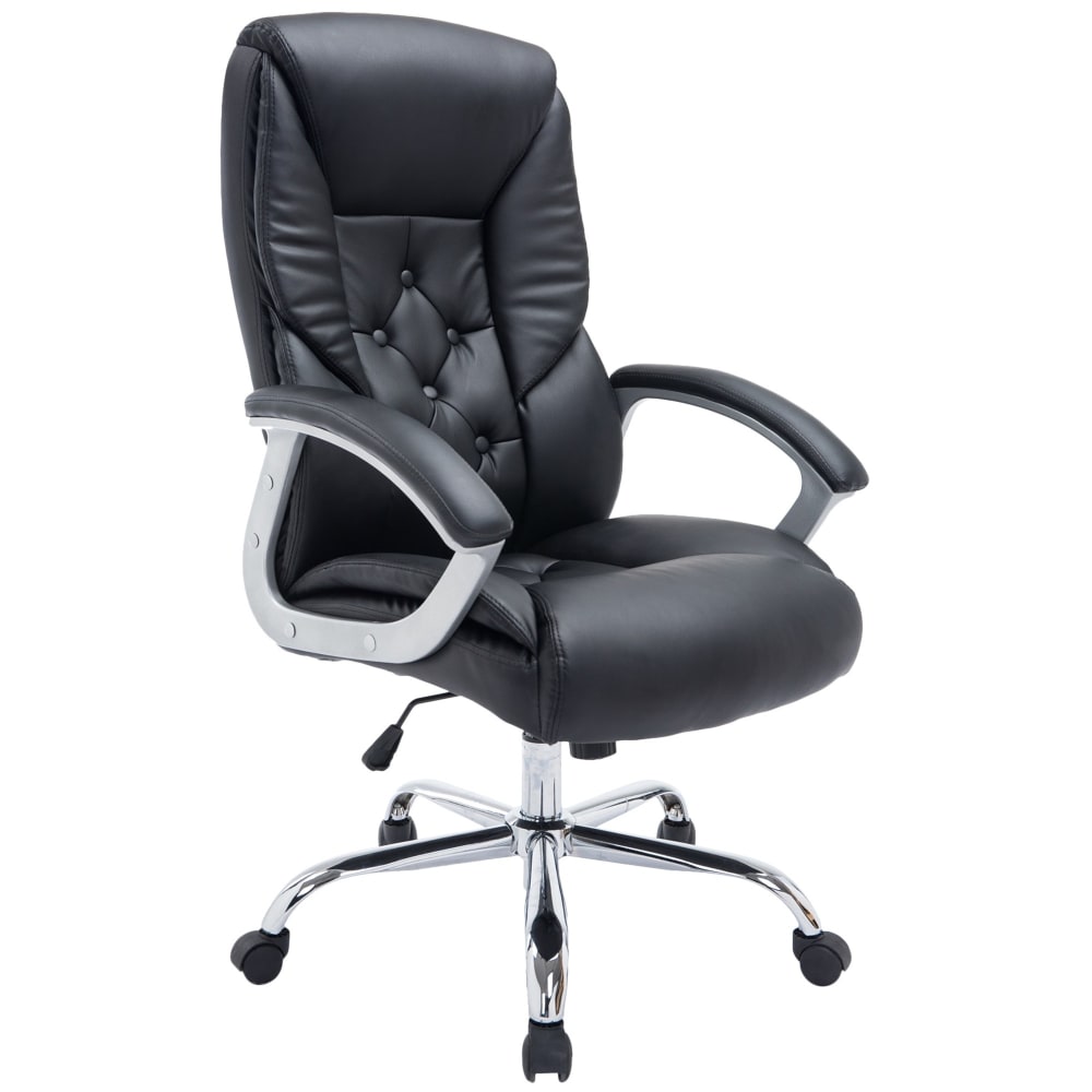 Chaise de bureau réglable pivotant en pvc und synthetik noir Chaise de bureau réglable pivotant en pvc und synthetik noir