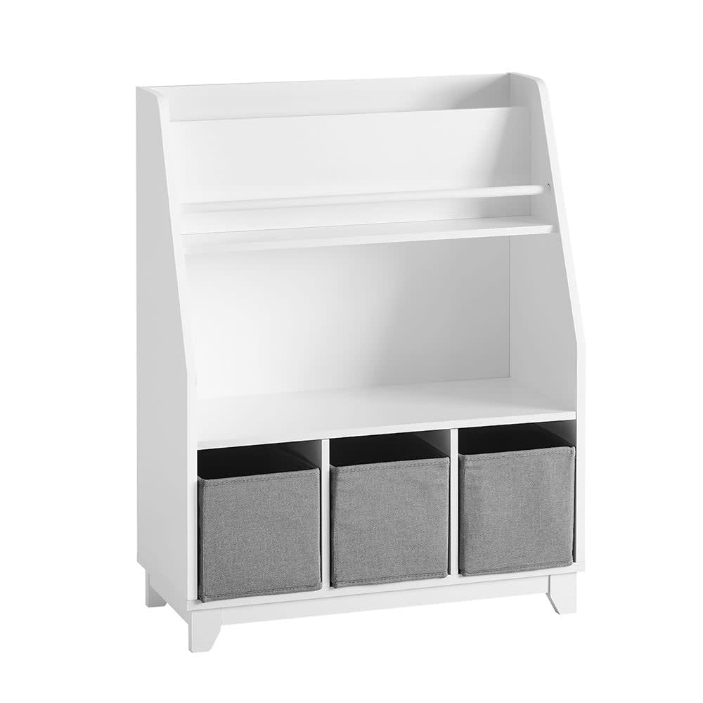 Étagère de rangement à livres et jouets enfants effet bois blanc (SoBuy) - Image 1