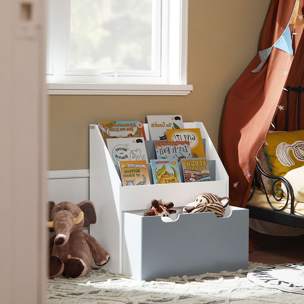Bibliothèque pour enfants avec 1 boîte de rangement effet bois blanc - Maisons du Monde