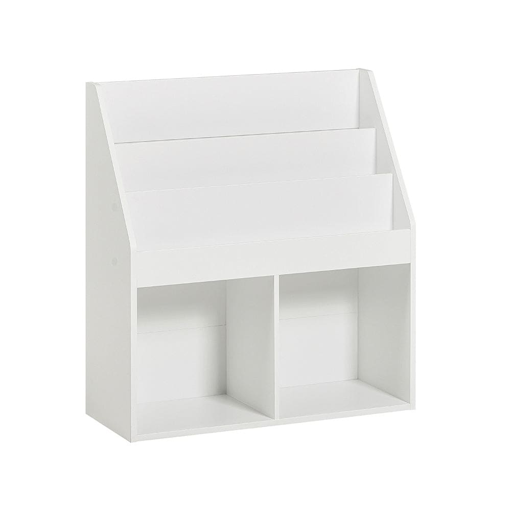 Bibliothèque pour enfants 2 cubes effet bois blanc