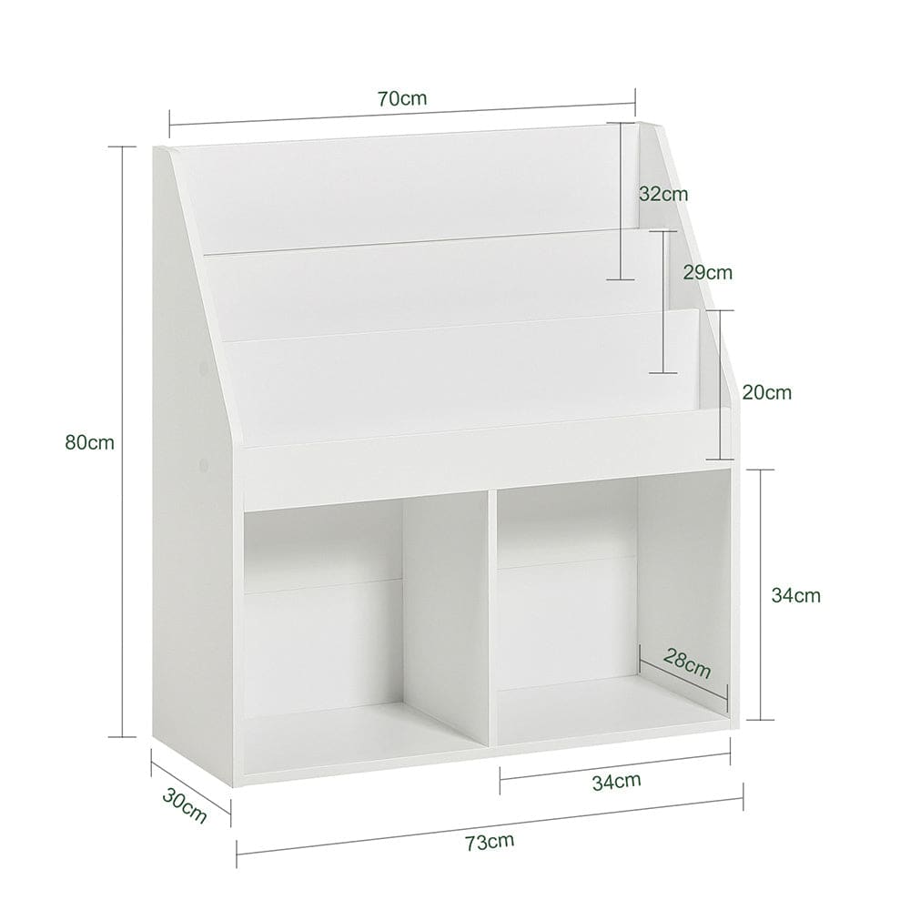 Bibliothèque pour enfants 2 cubes effet bois blanc (SoBuy) - Image 2