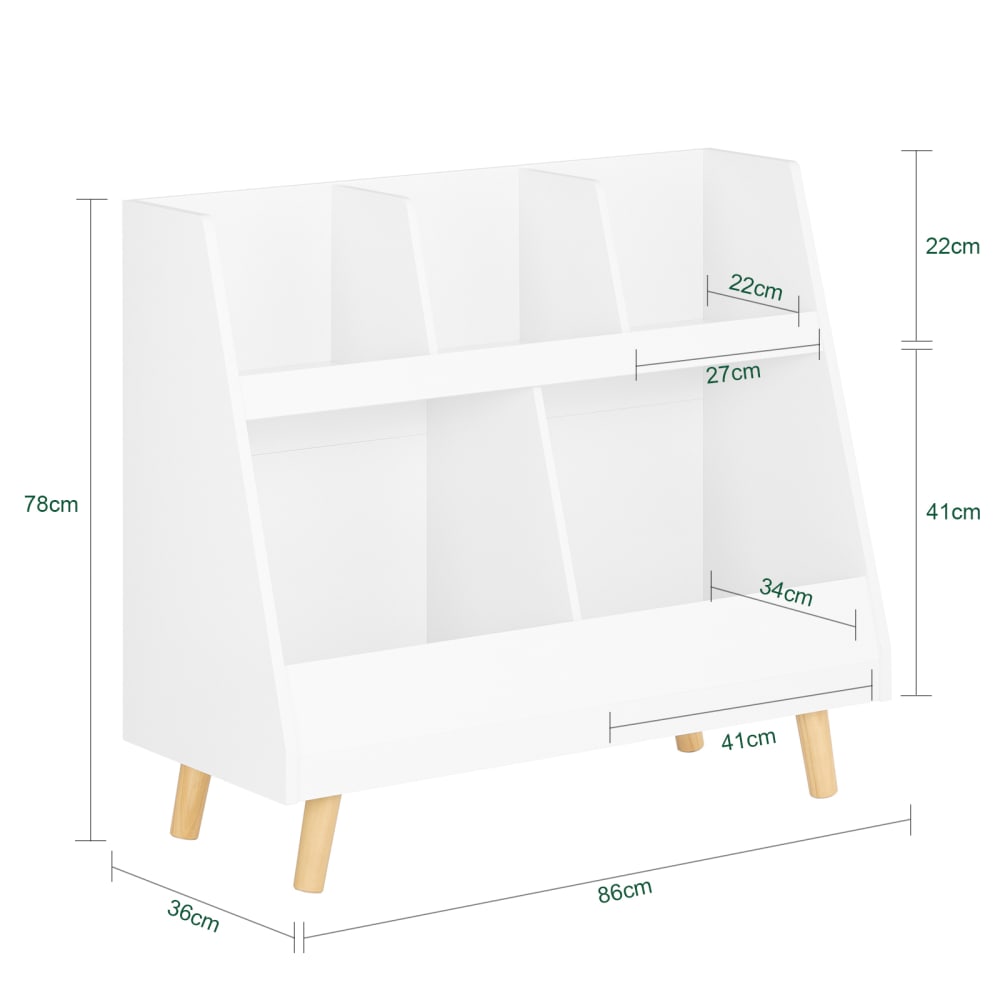 Meuble de rangement à jouets pour enfants effet bois blanc (SoBuy) - Image 2