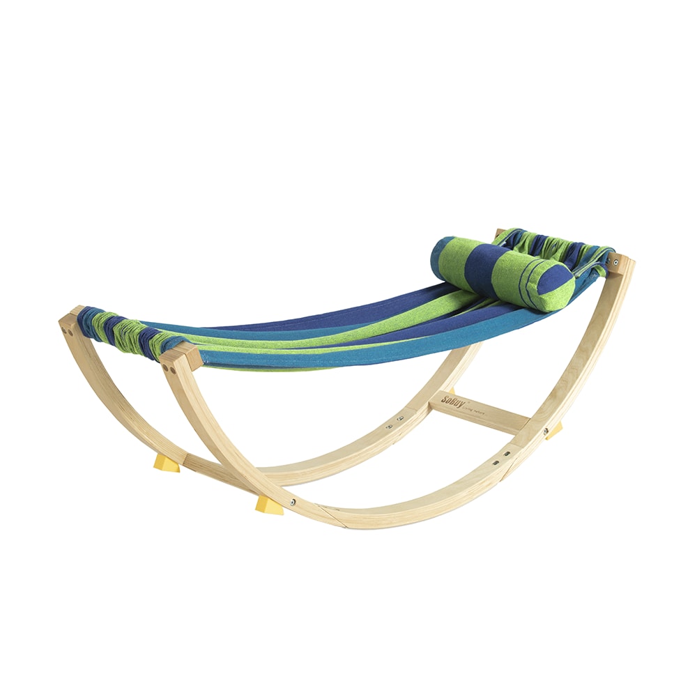 Hamac pour enfants en bois et coton coloré