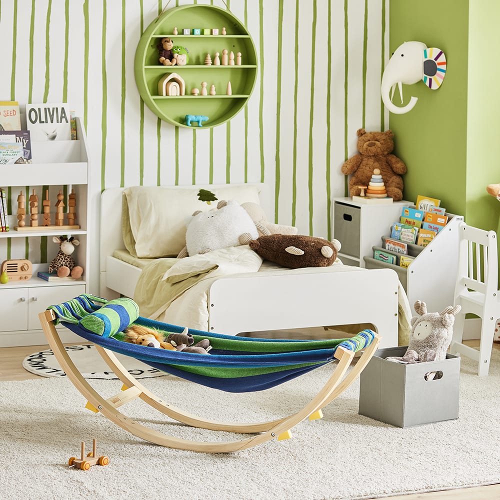Hamaca para bebés hamaca para niños madera de abedul 124x36x45cm - Maisons du Monde