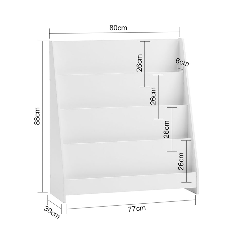 Bibliothèque pour enfants avec 4 étagères effet bois blanc (SoBuy) - Image 2