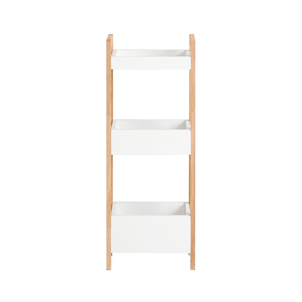 Etagère de stockage avec 3 étagères effet bois blanc