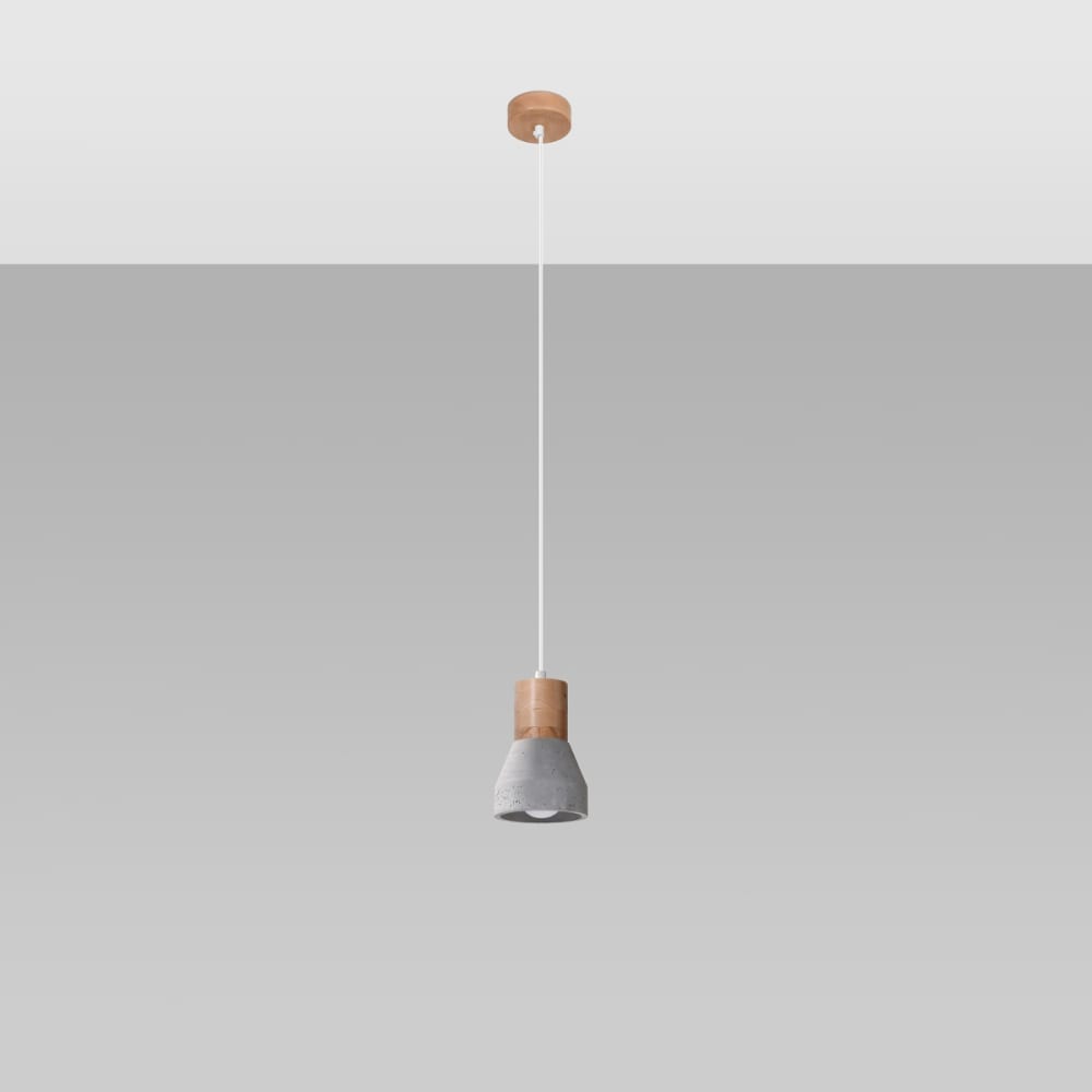 Suspension ronde en béton, gris L: 10cm — vue 3
