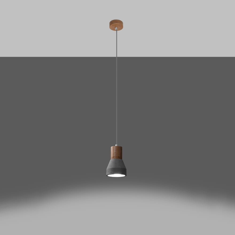 Suspension ronde en béton, gris L: 10cm — vue 4