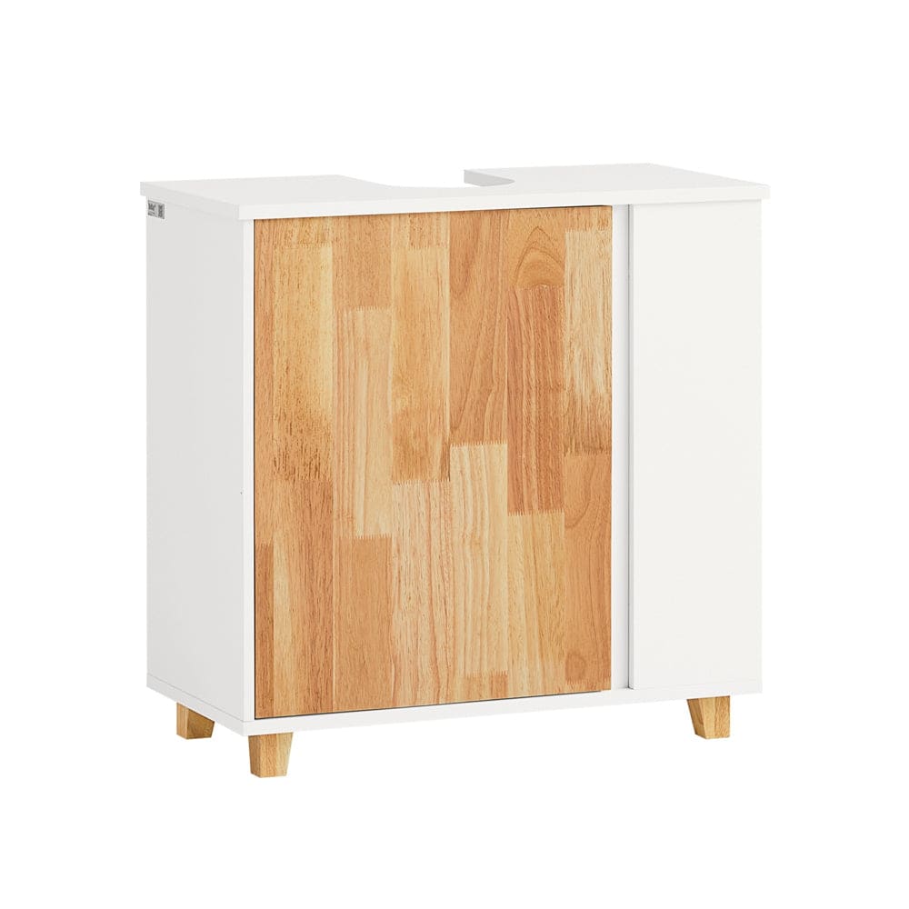 Waschbeckenunterschrank Mit 2 Offenen FäCher Holz Weiß