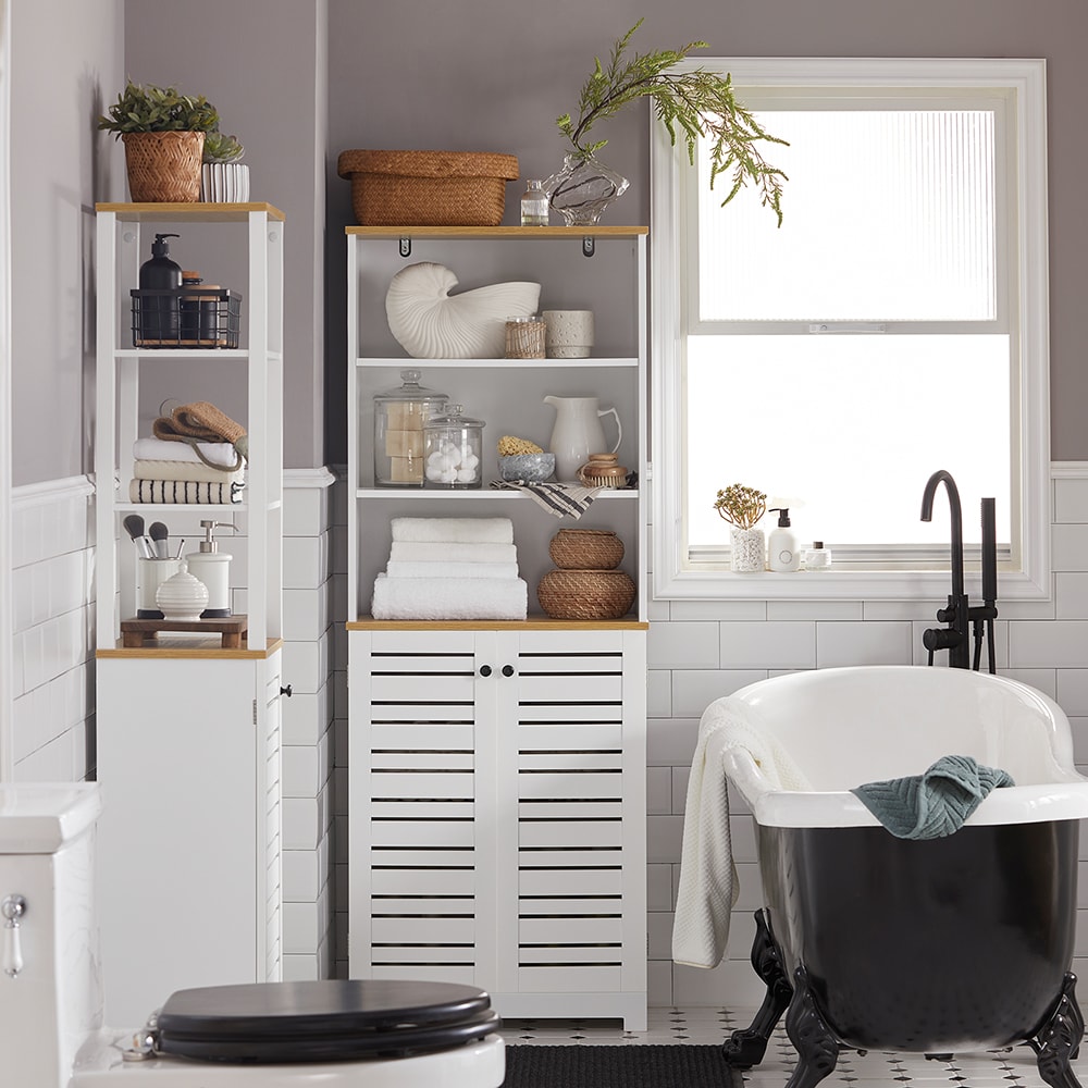 Mueble columna de baño con 5 estantes mdf blanco - Maisons du Monde