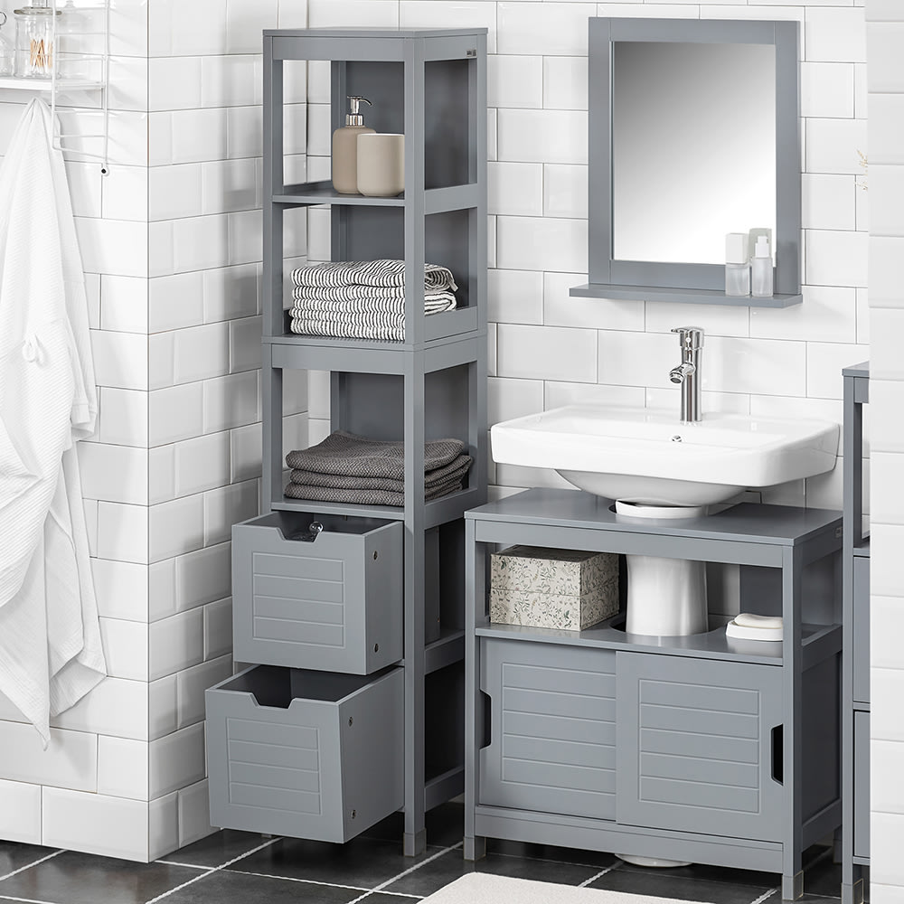 Armario alto de baño mdf gris - Maisons du Monde