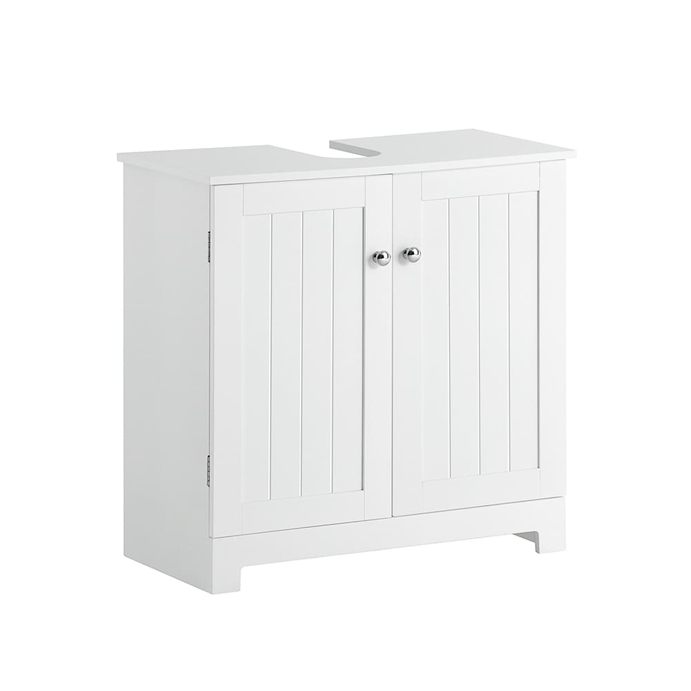 Meuble sous vasque effet bois blanc