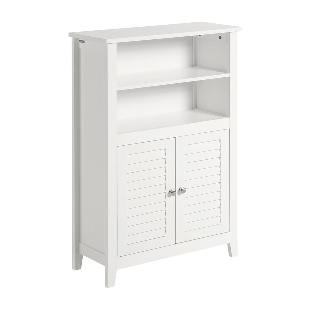 Badschrank Mit Zwei Ablagen Und TüRen MDF Weiß