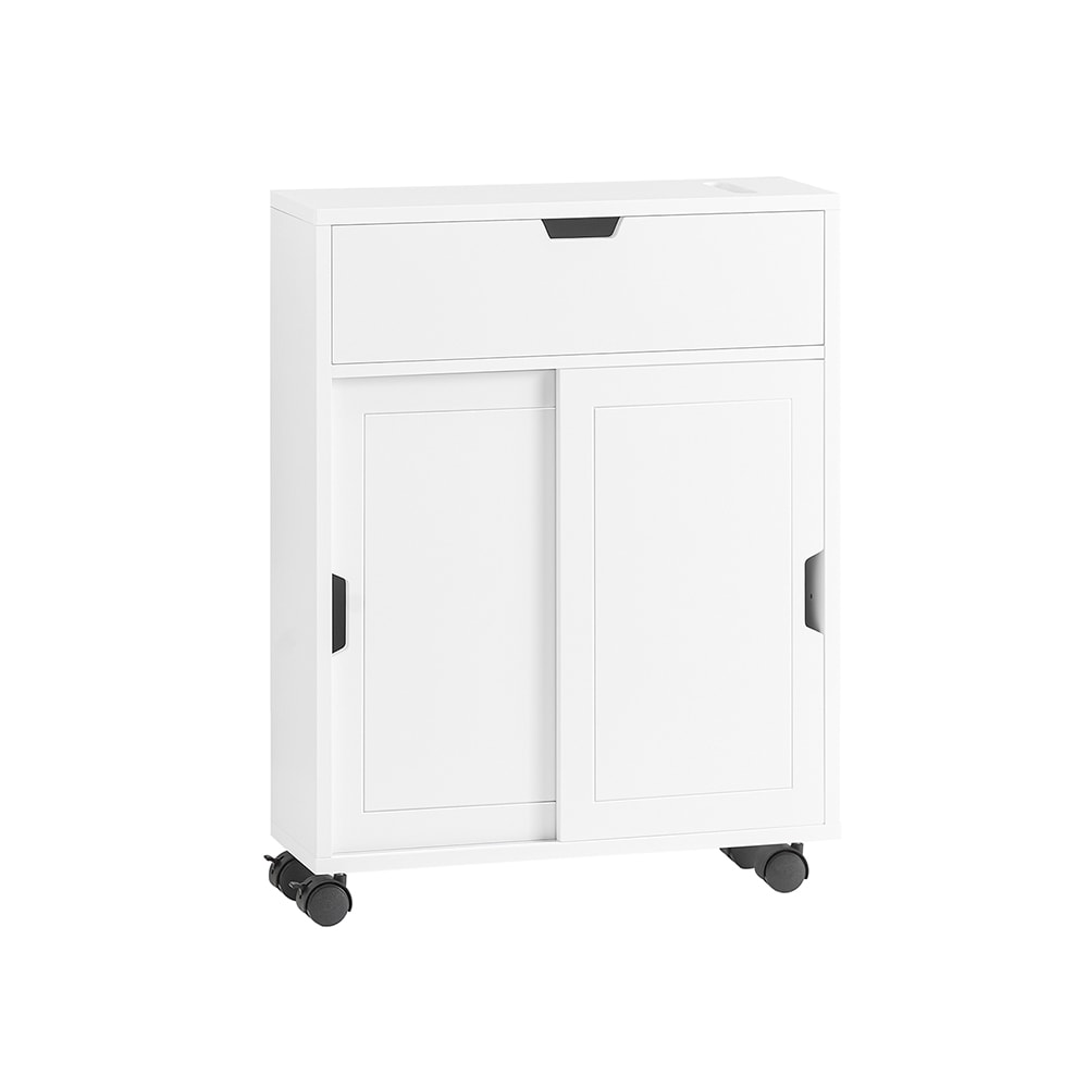 Badezimmerschrank Mit 2 SchiebetüRen Und 1 Klappe MDF Weiß
