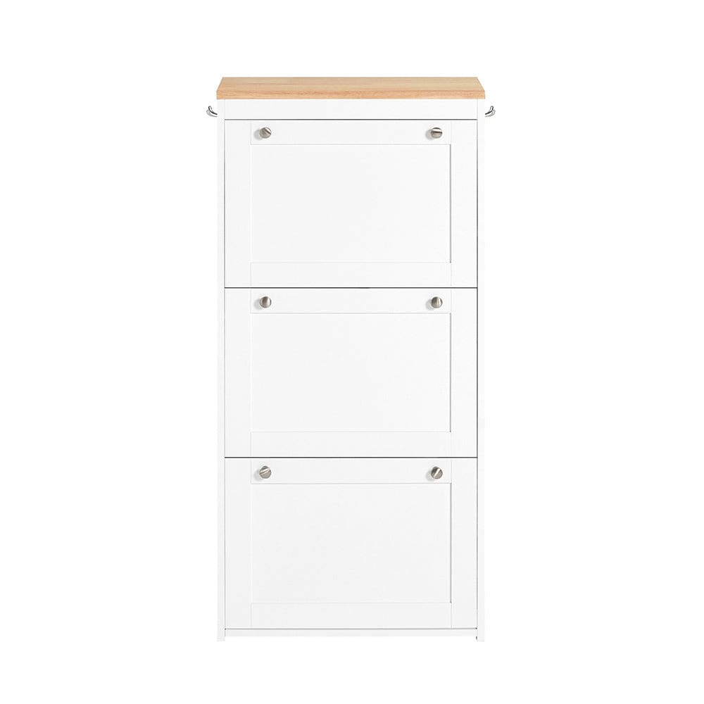 SoBuy Schuhschrank schmal Holzwerkstoff Weiß Weiß Spanplatte
