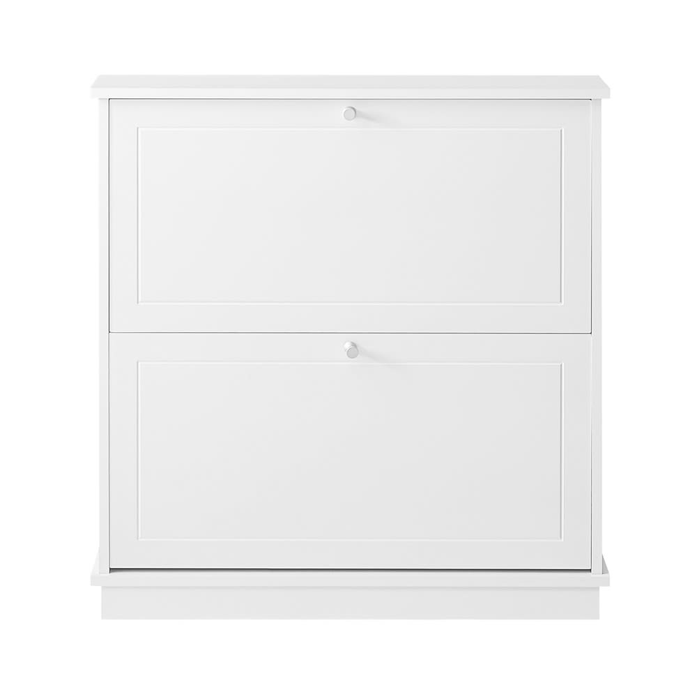 Armoire à chaussures avec 2 abattants effet bois blanc