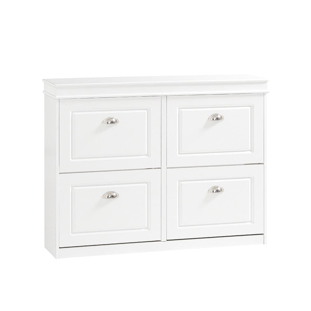 Armoire à chaussures 4 abattants effet bois blanc