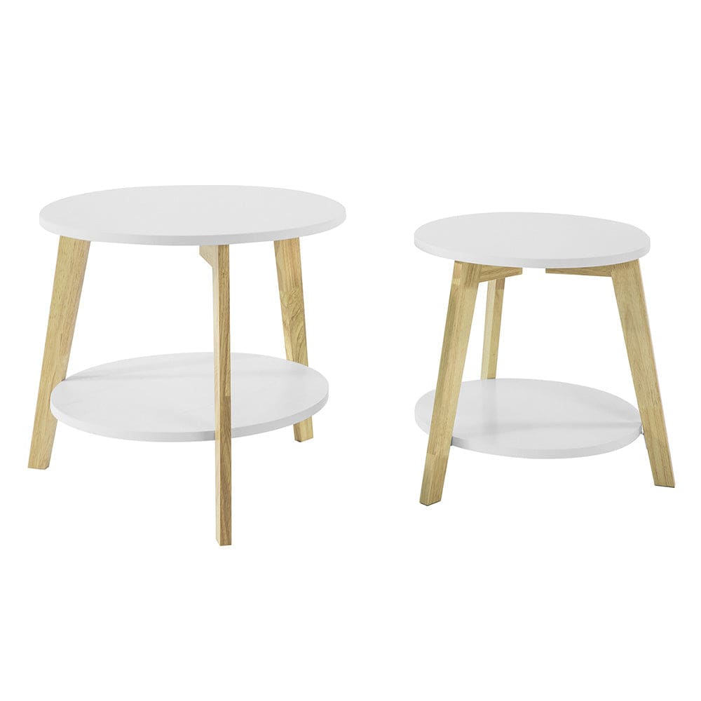 Juego de 2 mesas de café mdf blanco