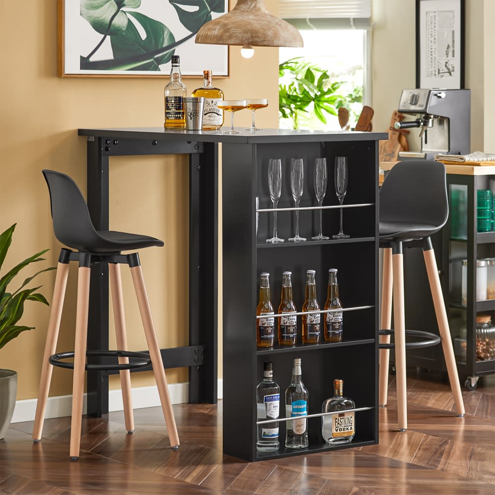 Table haute de bar effet bois noir - Maisons du Monde