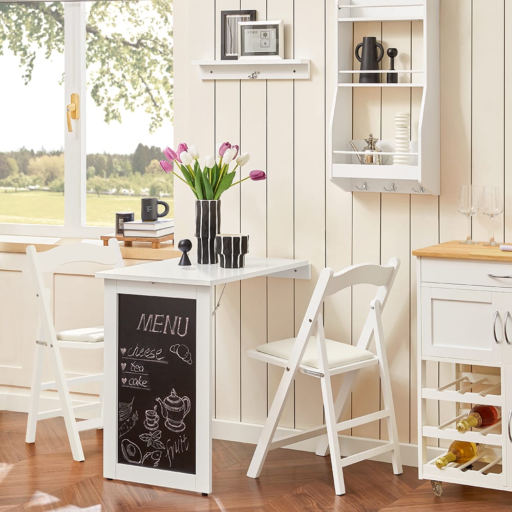 Tavolo a muro pieghevole bianco in mdf - SoBuy