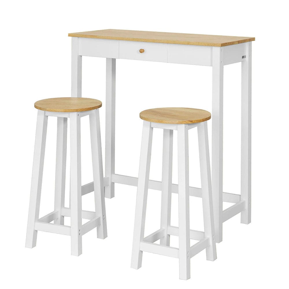 set de 1 table et 2 tabourets - blanc