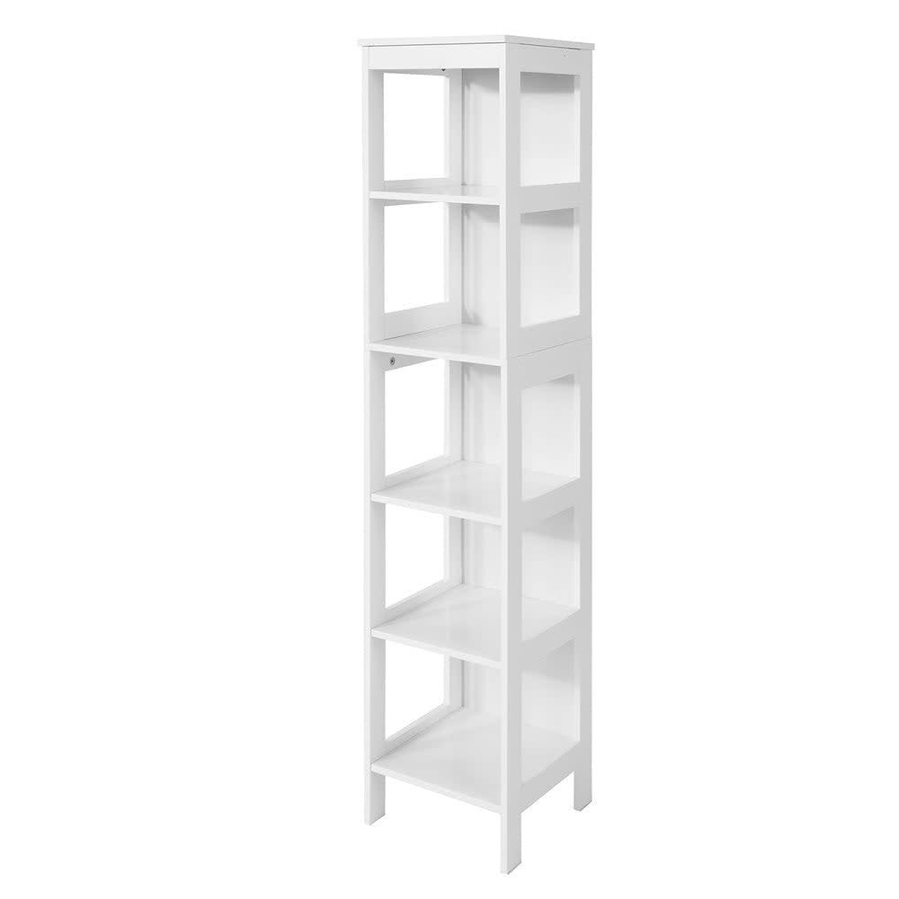 Badregal Mit 5 Ablagen MDF Weiß