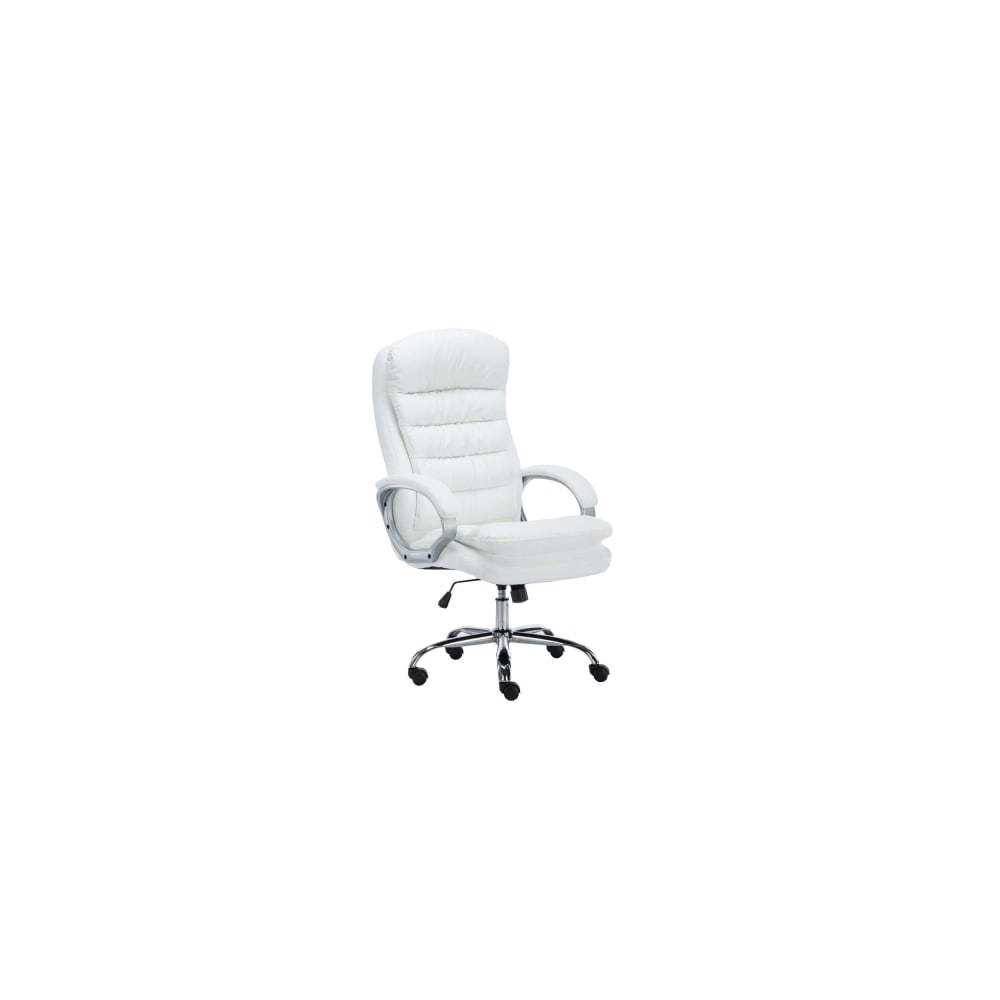 Chaise de bureau réglable pivotant en pvc und synthetik Blanc