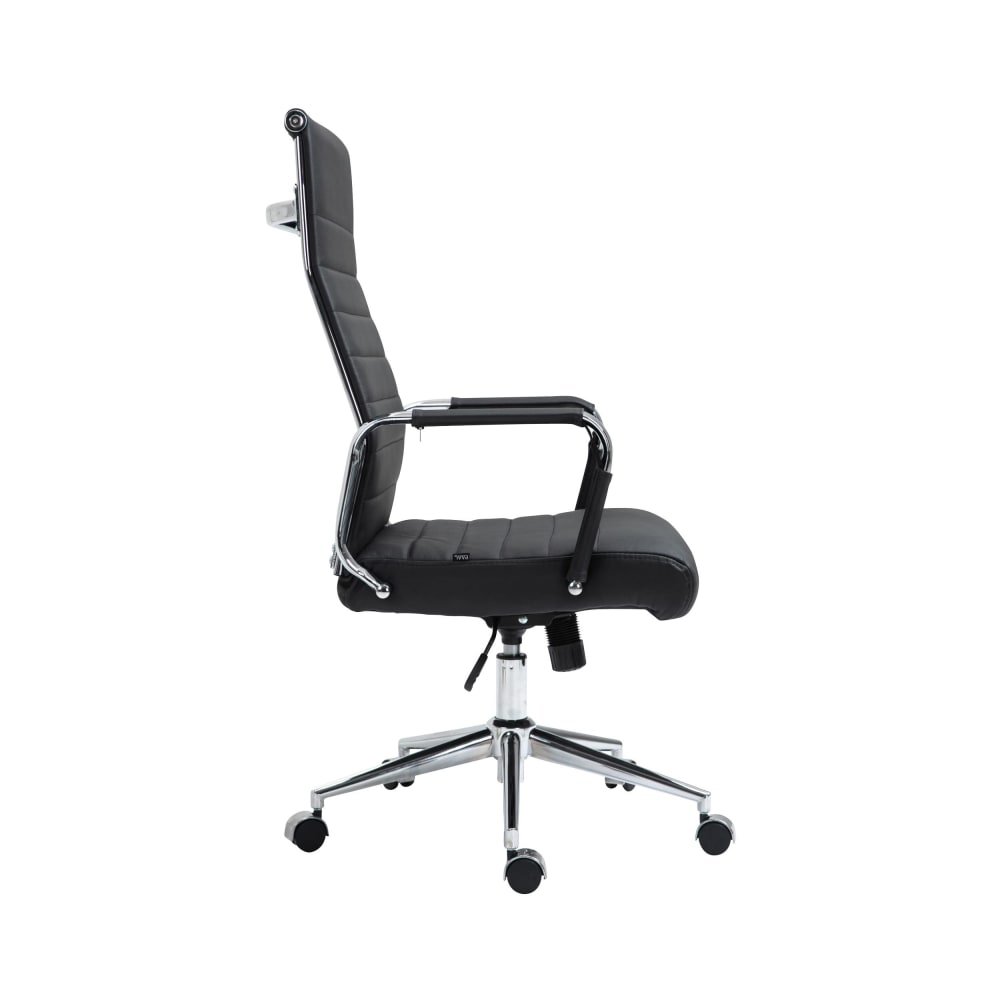 Chaise de bureau réglable pivotant en leder spaltleder Noir