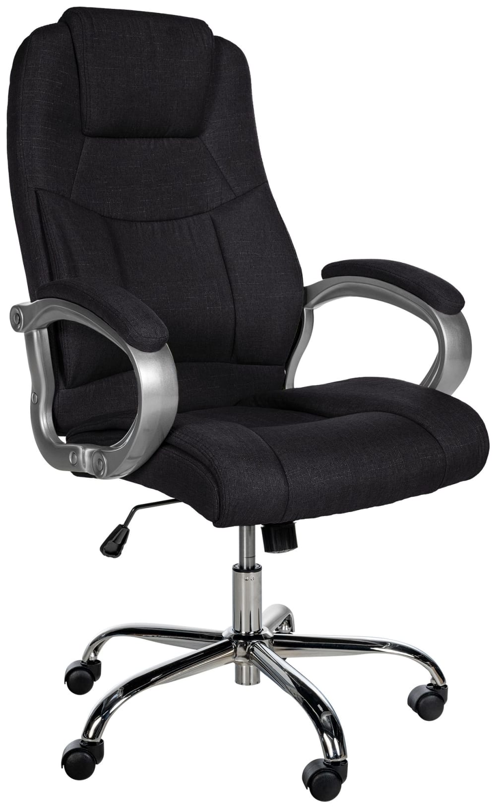 Silla de oficina giratoria regulable en tela negro