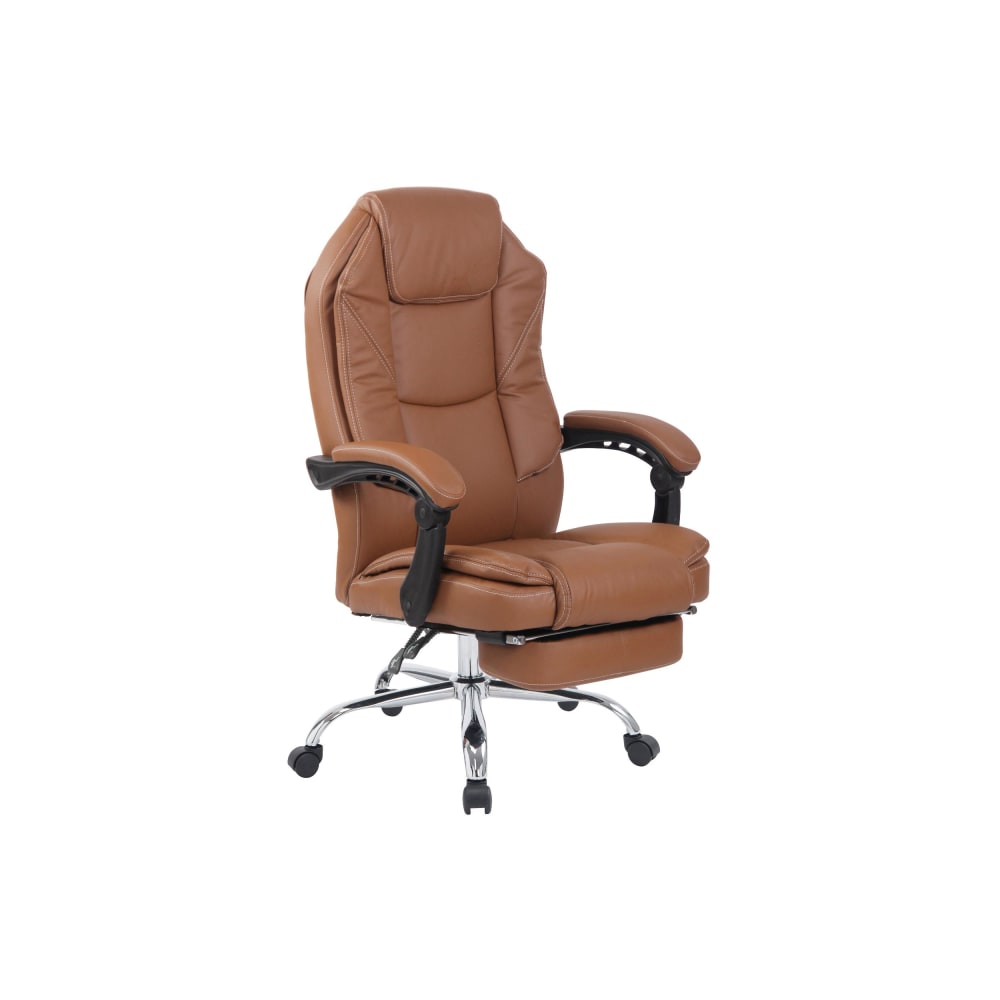 Chaise de bureau réglable pivotante en pvc und synthetik Marron clair