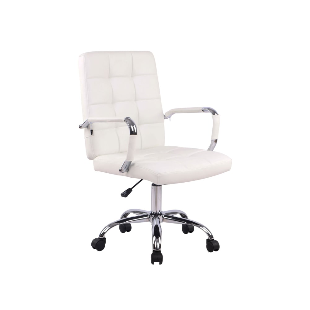 Chaise de bureau réglable pivotant en pvc und synthetik Blanc