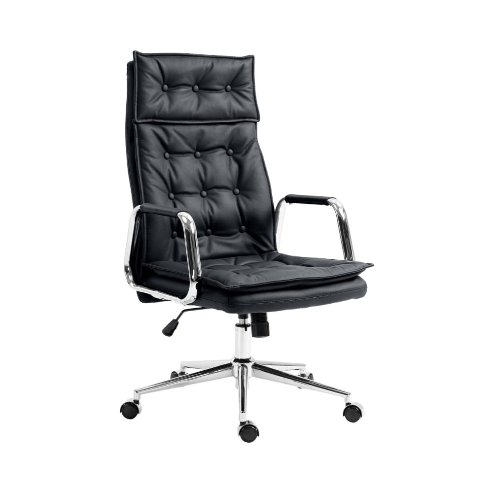 Chaise de bureau réglable pivotant en leder spaltleder Noir